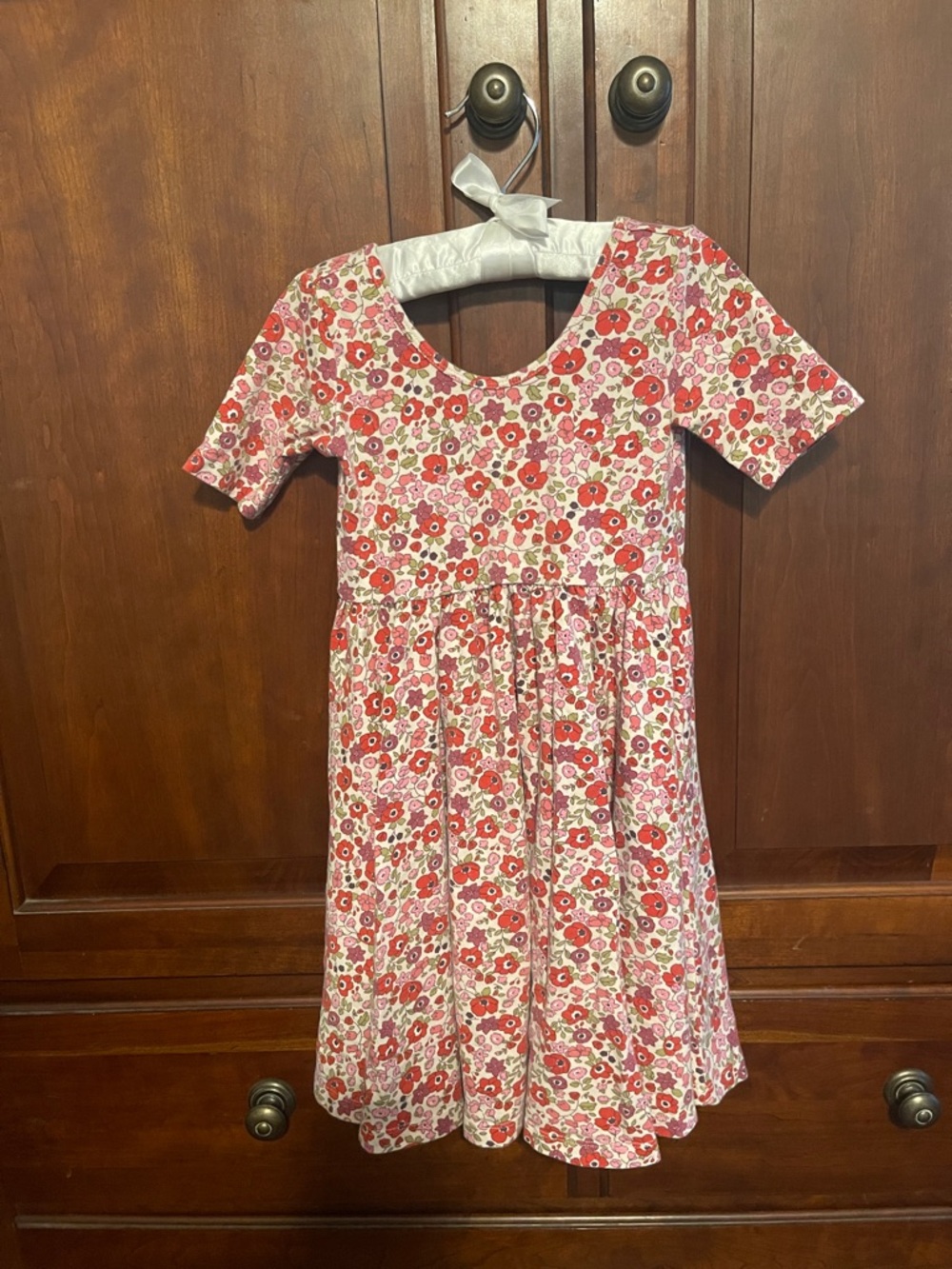 The Short Sleeve Ballet Dress in Poppy Floral